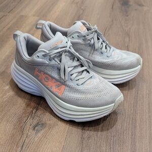 Hoka Gray and Pink Running Shoes Size 7